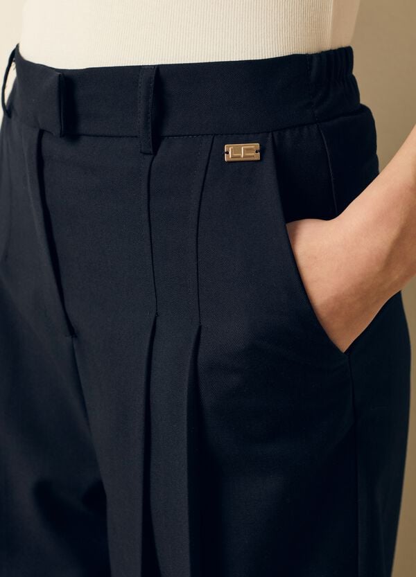 Ovs Pantalone Cropped A Gamba Larga Con Pinces