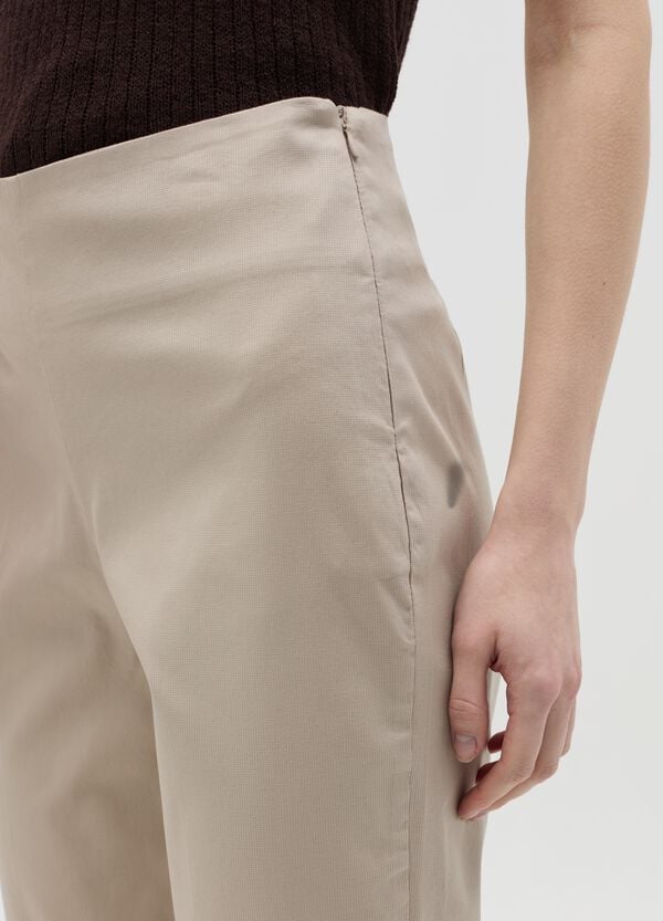 Ovs Pantalone Cropped A Sigaretta Beige