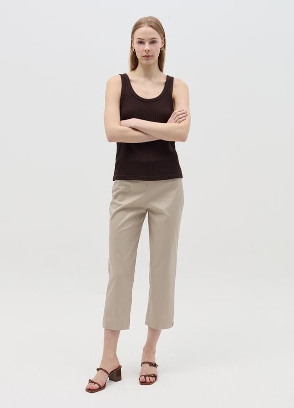 Ovs Pantalone cropped a sigaretta beige