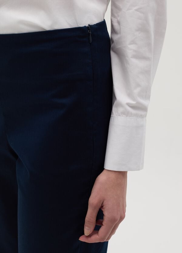 Ovs Pantalone Cropped A Sigaretta Blu