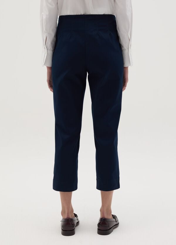 Ovs Pantalone Cropped A Sigaretta Blu