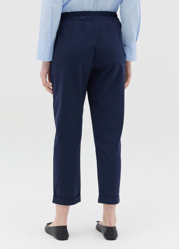 Ovs Pantalone Cropped Con Risvolti Blu