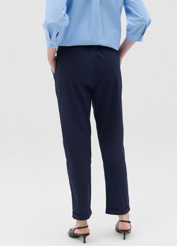 Ovs Pantalone Cropped In Cotone Stretch Blu