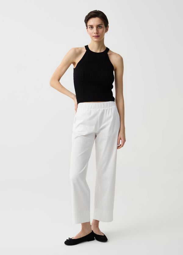 Ovs Pantalone Cropped Wide Leg