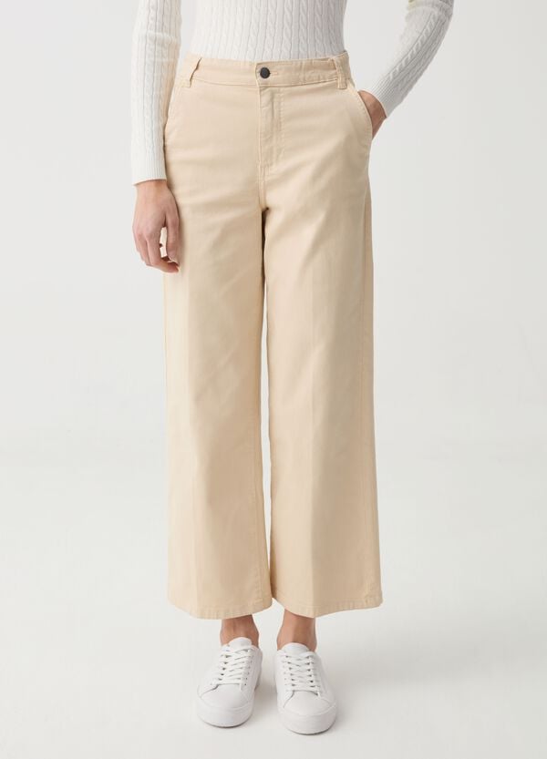 Ovs Pantalone Cropped Wide Leg