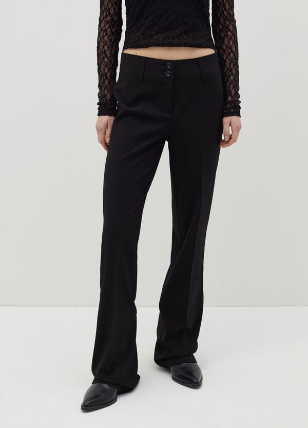 Ovs Pantalone Flare Fit Con Doppio Bottone