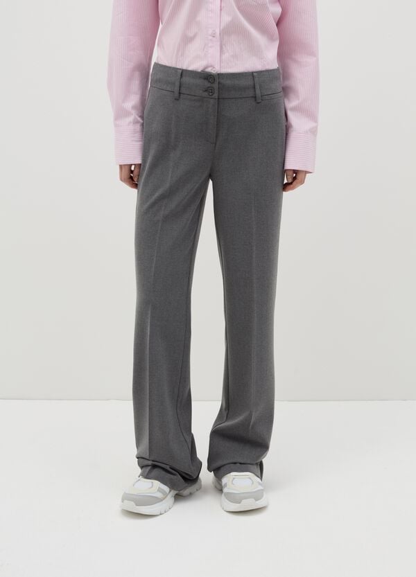 Ovs Pantalone Flare Fit Con Doppio Bottone