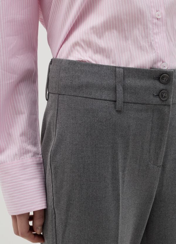 Ovs Pantalone Flare Fit Con Doppio Bottone