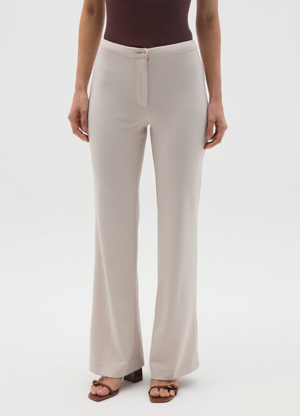 Ovs Pantalone Flare Fit Tinta Unita