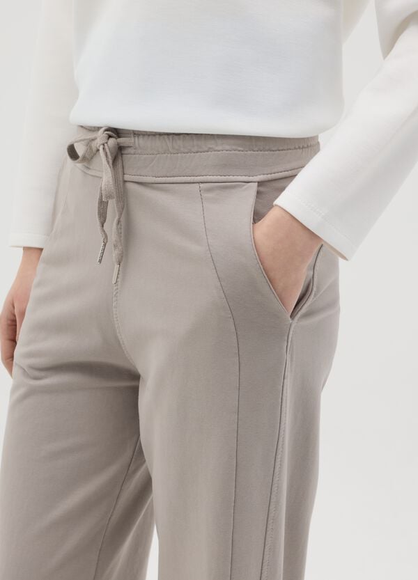 Ovs Pantalone Fluido A Gamba Larga Beige