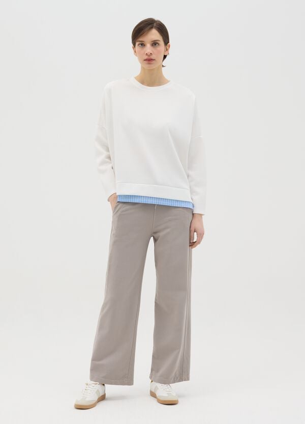 Ovs Pantalone fluido a gamba larga beige