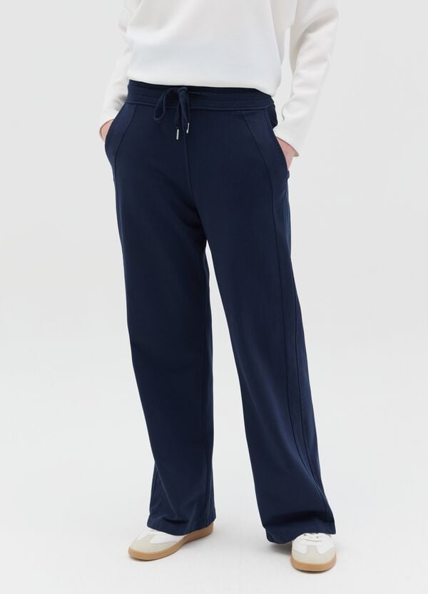 Ovs Pantalone Fluido A Gamba Larga Blu