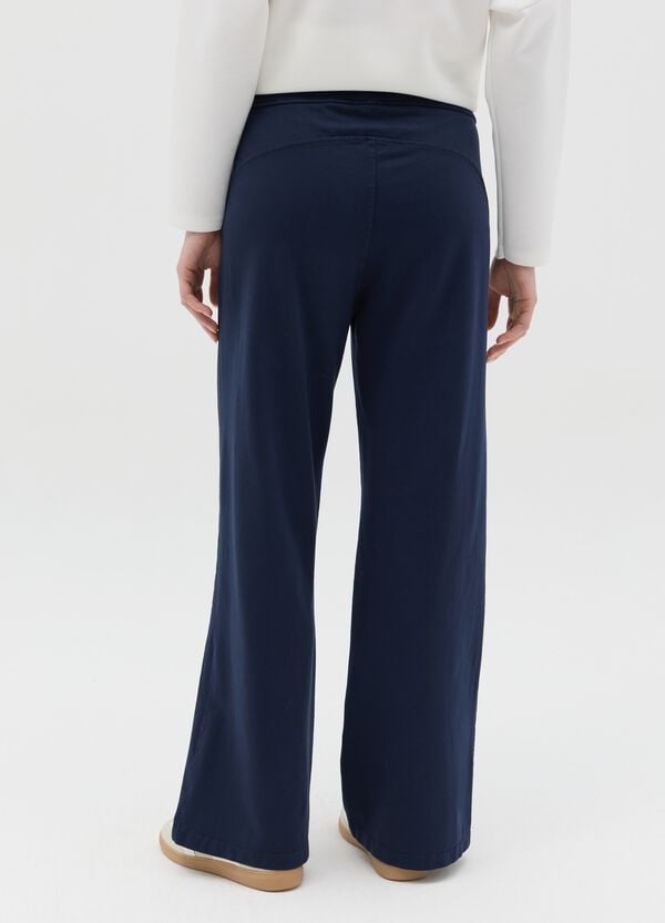 Ovs Pantalone Fluido A Gamba Larga Blu