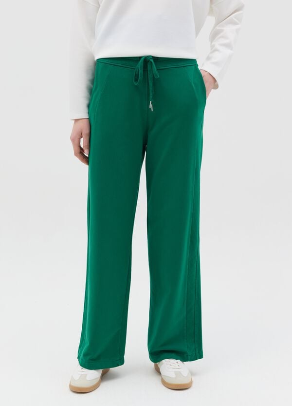 Ovs Pantalone Fluido A Gamba Larga Verde