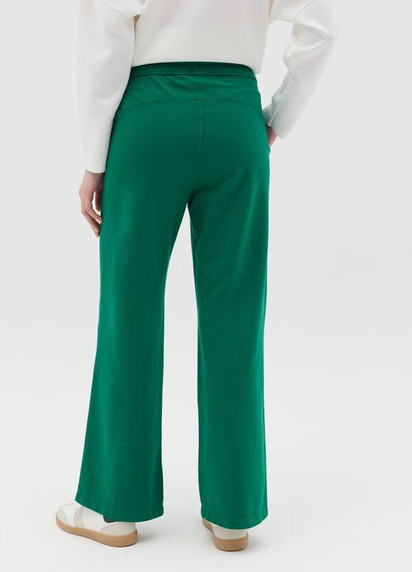 Ovs Pantalone Fluido A Gamba Larga Verde