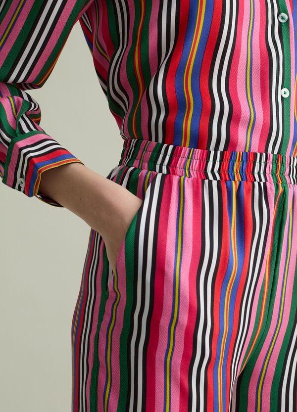 Ovs Pantalone Fluido A Righe Multicolor