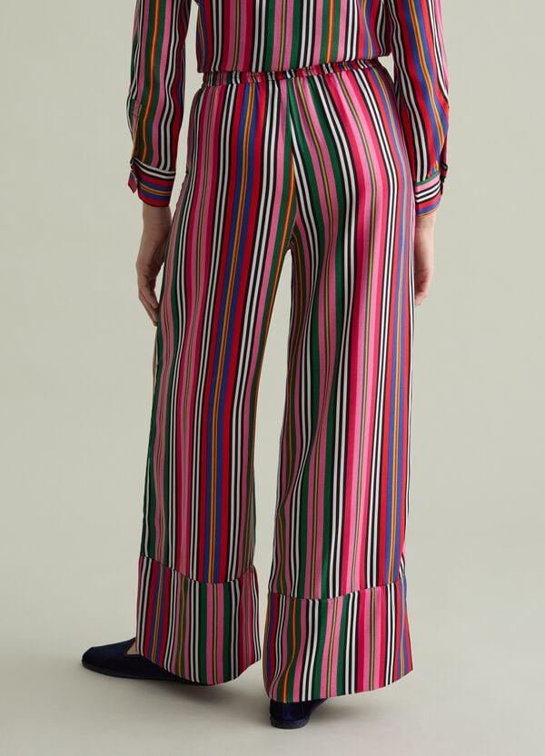 Ovs Pantalone Fluido A Righe Multicolor