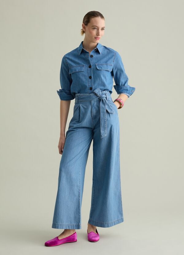Ovs Pantalone fluido in denim con pinces