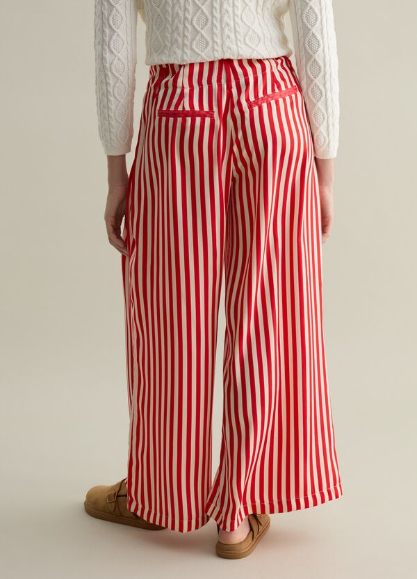 Ovs Pantalone Gamba Larga A Righe Con Coulisse