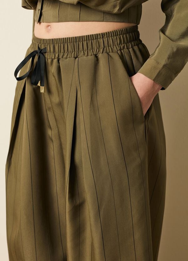 Ovs Pantalone Gessato A Gamba Larga Con Pinces