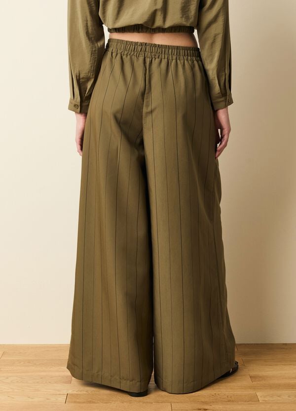 Ovs Pantalone Gessato A Gamba Larga Con Pinces