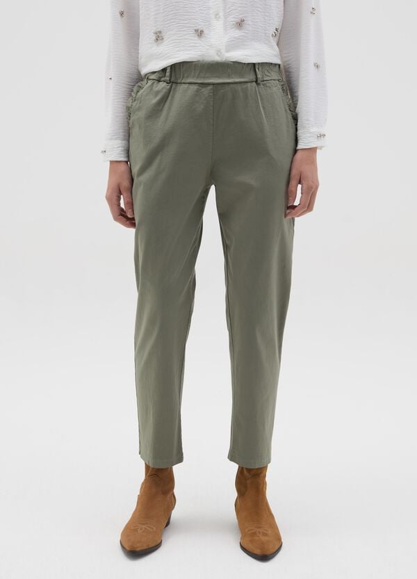 Ovs Pantalone In Cotone Stretch Con Coulisse