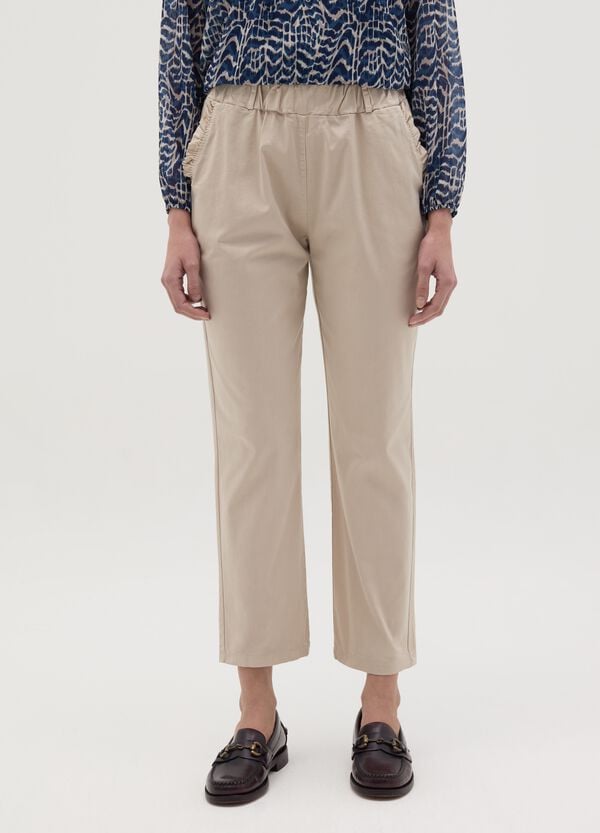 Ovs Pantalone In Cotone Stretch Con Coulisse