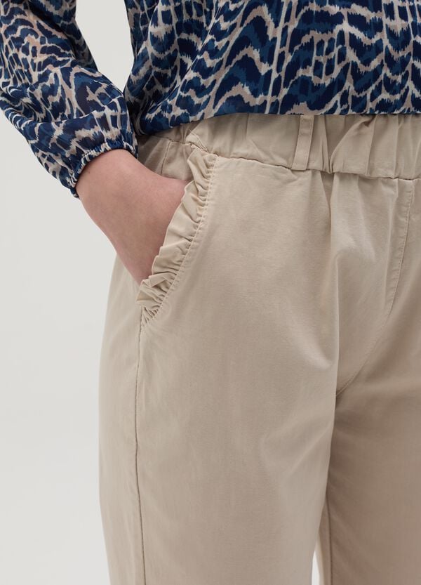 Ovs Pantalone In Cotone Stretch Con Coulisse