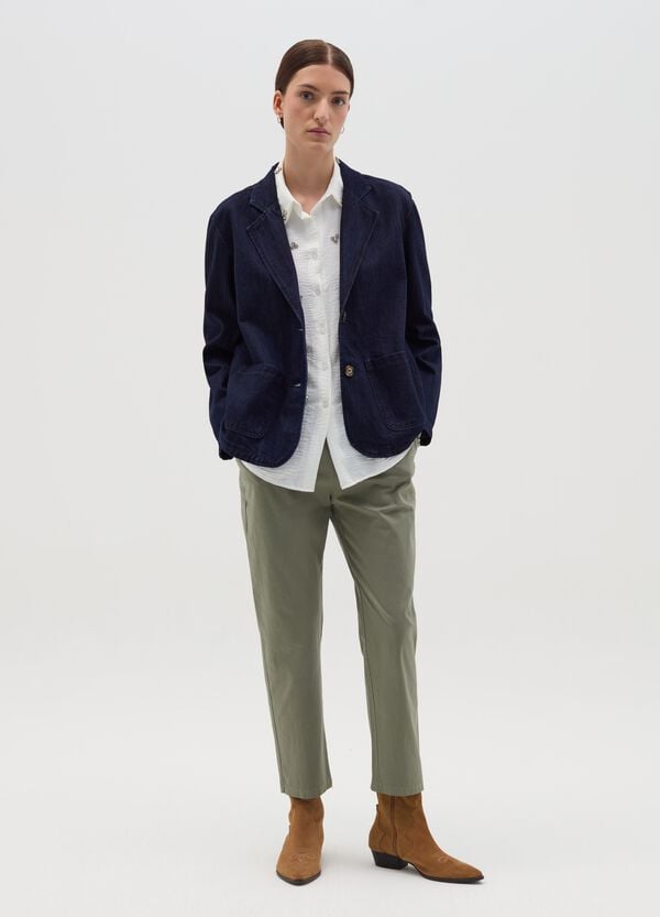 Ovs Pantalone in cotone stretch con coulisse