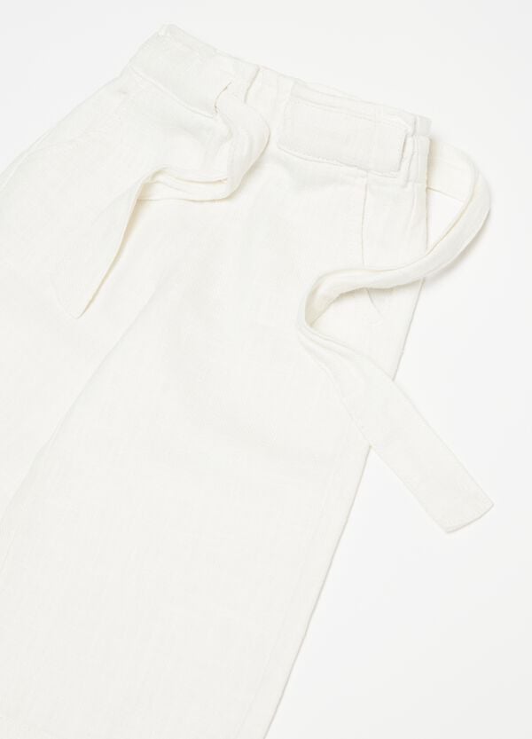 Ovs Pantalone In Ramie E Cotone Con Coulisse