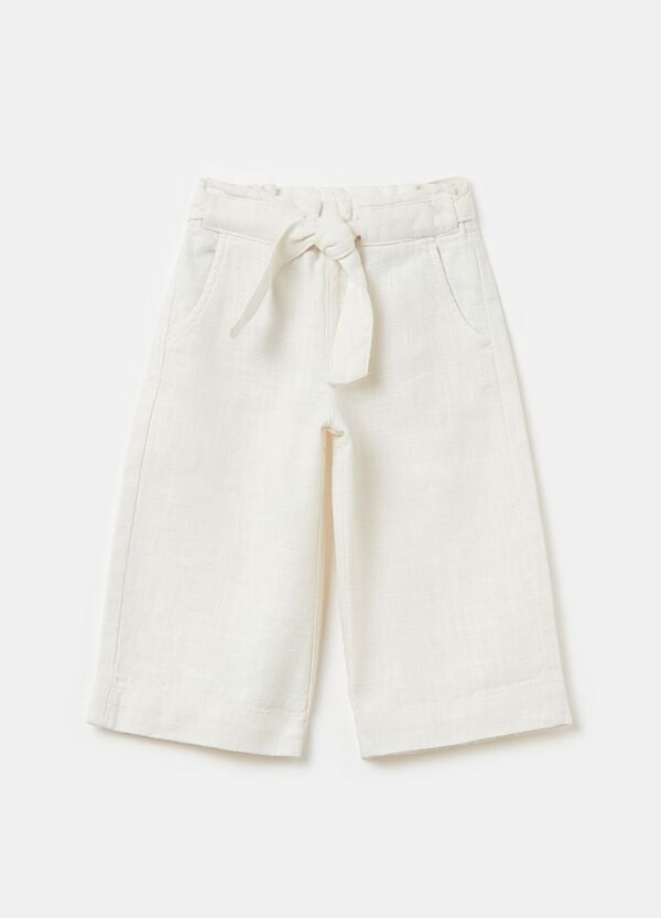 Ovs Pantalone in ramie e cotone con coulisse