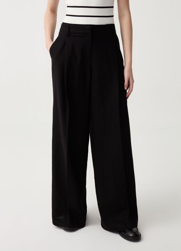 Ovs Pantalone Palazzo Wide Leg Con Pinces