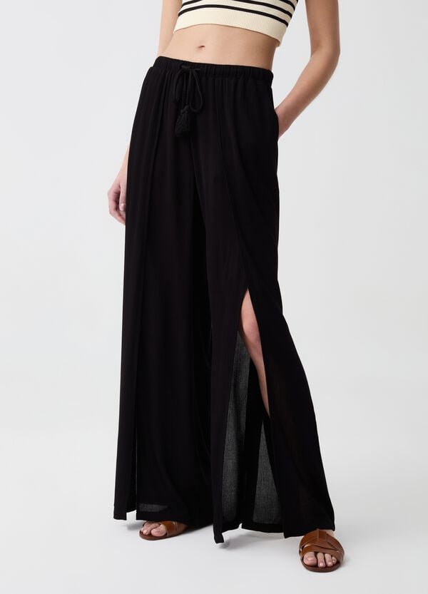 Ovs Pantalone Palazzo Wide Leg Con Spacchi