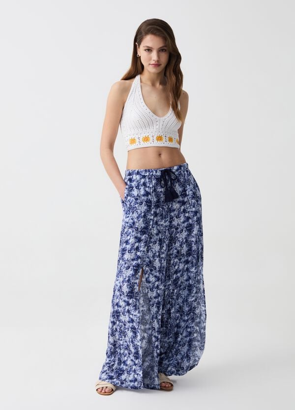 Ovs Pantalone palazzo wide leg con spacchi