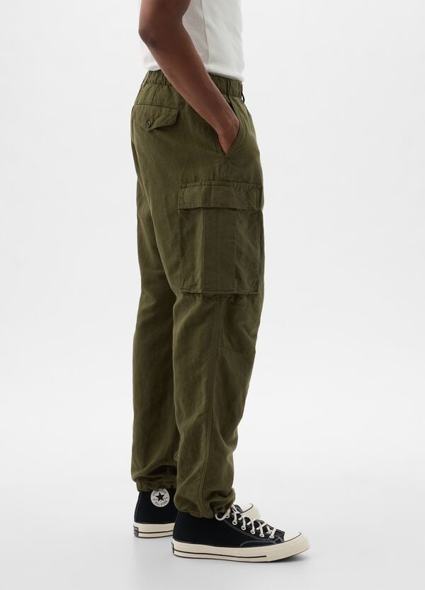 Ovs Pantalone Parachute Cargo In Lino E Cotone