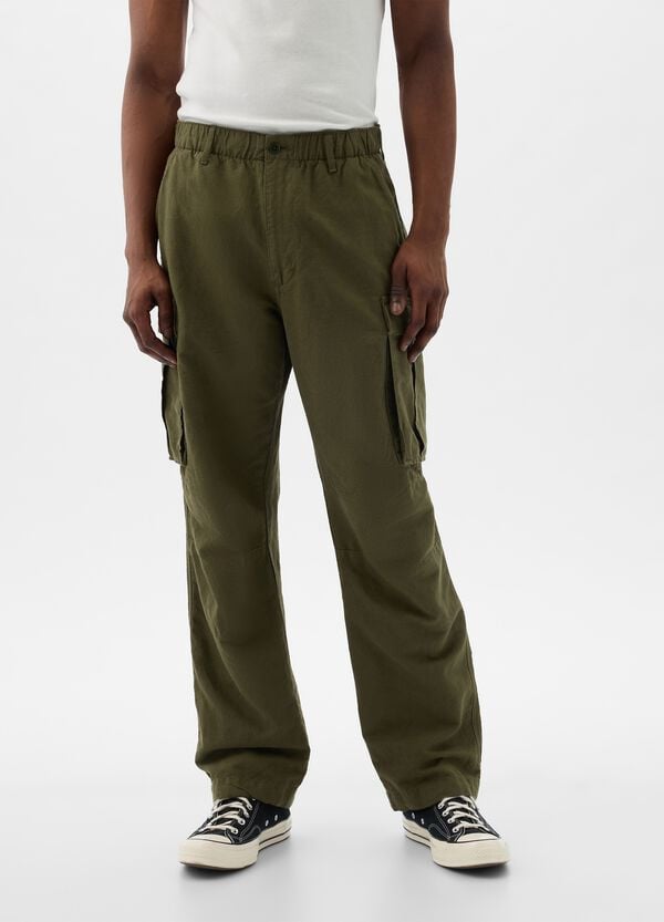 Ovs Pantalone Parachute Cargo In Lino E Cotone