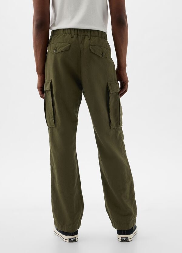 Ovs Pantalone Parachute Cargo In Lino E Cotone