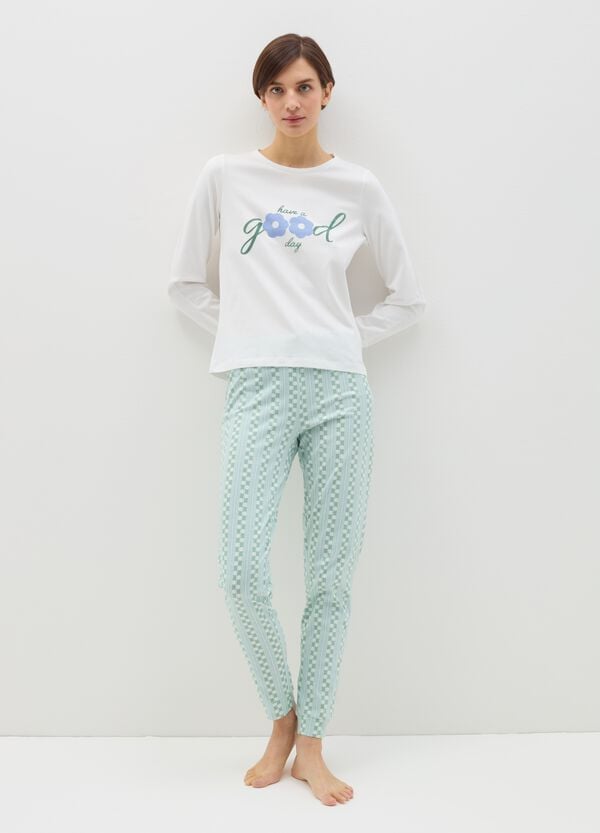 Ovs Pantalone pigiama con motivo a fiorellini