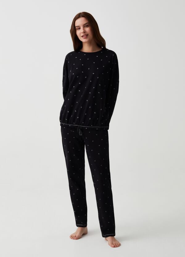 Ovs Pantalone pigiama con stampa foglioline