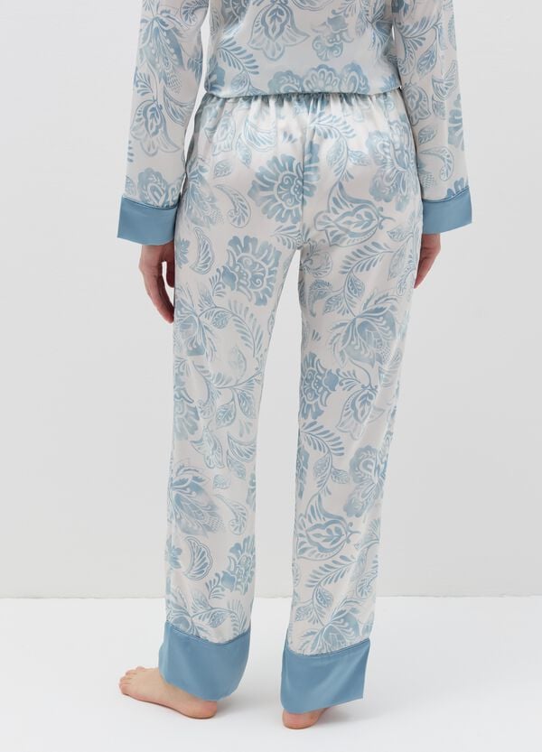 Ovs Pantalone Pigiama Floreale In Satin