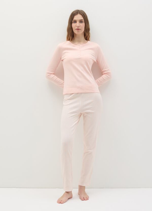 Ovs Pantalone pigiama in cotone a righe