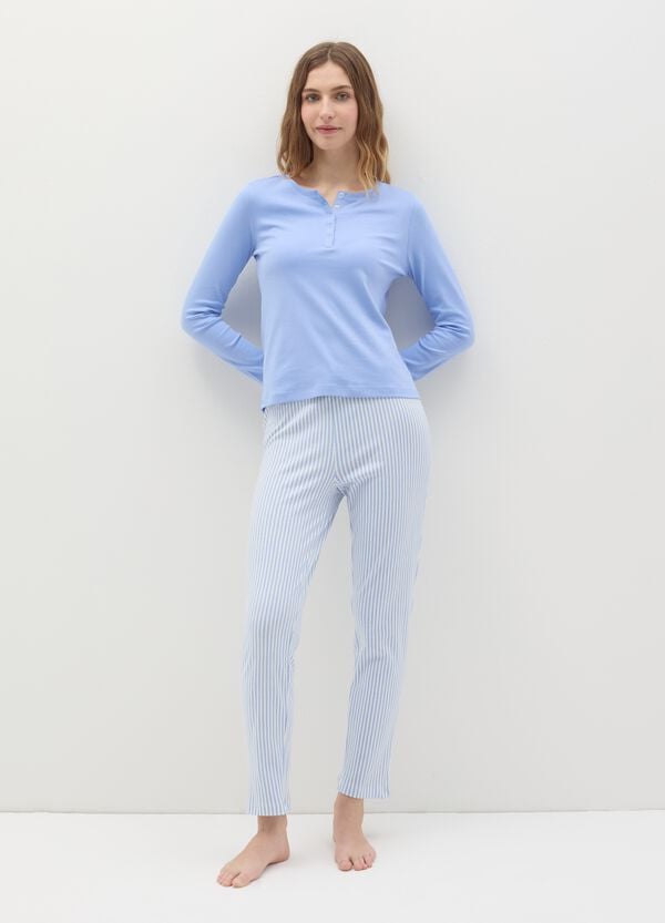 Ovs Pantalone pigiama in cotone a righe