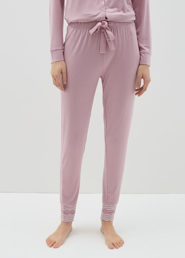 Ovs Pantalone Pigiama Rosa Con Motivo Decorativo