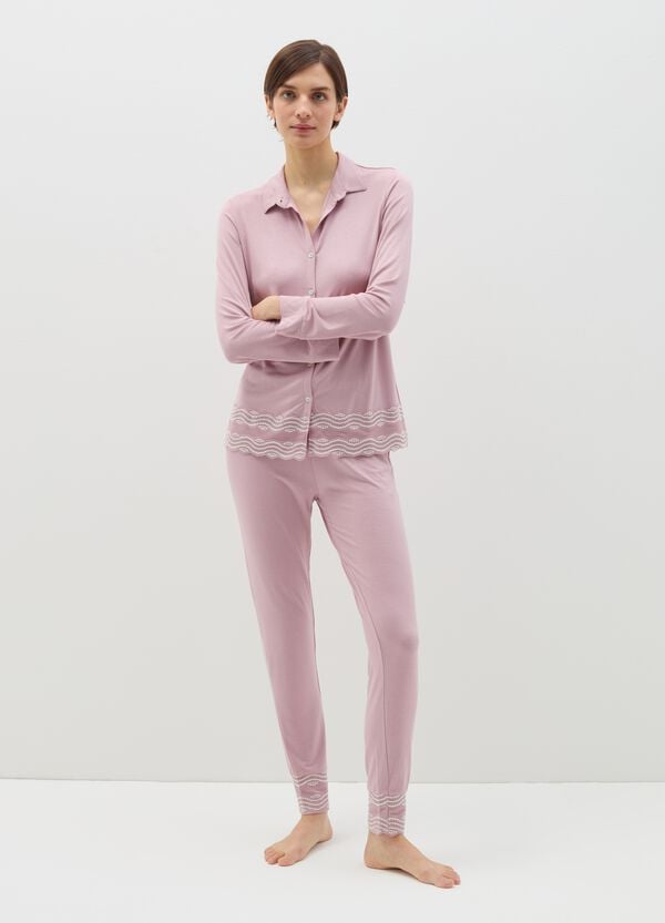 Ovs Pantalone pigiama rosa con motivo decorativo