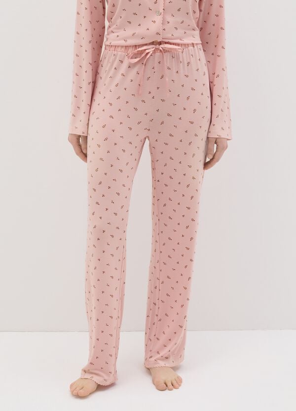 Ovs Pantalone Pigiama Stampa Foglioline