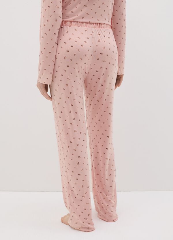 Ovs Pantalone Pigiama Stampa Foglioline