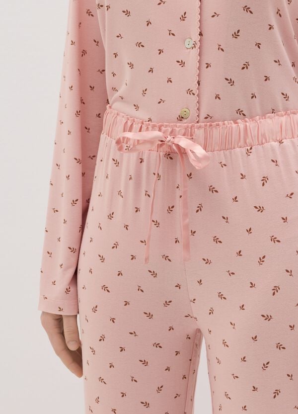 Ovs Pantalone Pigiama Stampa Foglioline
