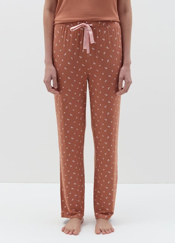 Ovs Pantalone Pigiama Stampa Foglioline