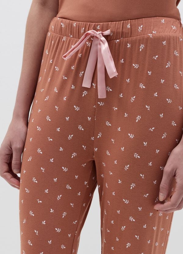 Ovs Pantalone Pigiama Stampa Foglioline
