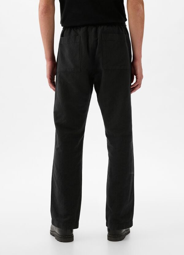 Ovs Pantalone Pull-on In Lino E Cotone